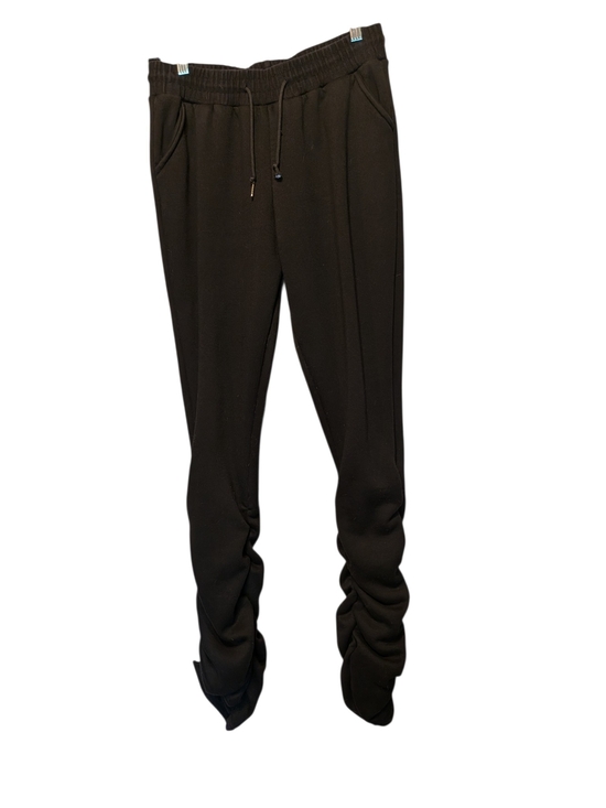Jnk Pants - JNK ballercore Black Ruched-Hem Drawstring Joggers Highwaist